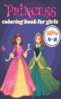 princess coloring book for girls ages 4-8