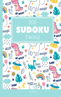 200 Sudoku Twins difícil Vol. 6: com soluções e quebra-cabeças bônus