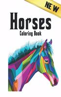 New Coloring Book Horses: 50 One Sided Horse Designs Coloring Book Horses Stress Relieving 100 Page Coloring Book Horses Designs for Stress Relief and Relaxation Horses Color