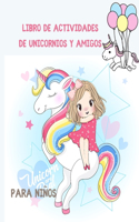 Libro de actividades de unicornios y amigos para niños