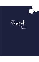 Sketchbook Large 8 x 10 Premium, Uncoated (75 gsm) Paper, Navy Cover