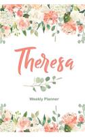 Theresa Weekly Planner: Undated Version include Habit Tracker Monthly Review Journal Prompt book Dot Grid Note