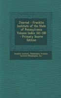 Journal - Franklin Institute of the State of Pennsylvania Volume Index 161-180: (English)