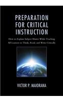 Preparation for Critical Instruction