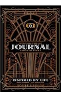 Inspirational Guided Daily Journal Undated Diary: Ideal journal to beat the blank page, 7"x10" notebook with gold Art Deco cover, 362 pages, undated daily prompts and space for images, drawings, doo