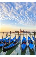 Bright Blue Gondolas and San Giorgio Maggiore Church Venice Italy Journal: 150 Page Lined Notebook/Diary