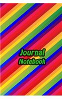 Journal Notebook: Rainbow Daily Journaling - Lined Paper Wide Ruled Notes Spark Your Imagination and Positive Thinking - Diagonal line Print