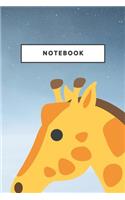 Notebook: Giraffe And Stars Notebooks And Journal Soft Cover Lined Animal Pet Composition Book For Boys And Girls