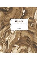 Marble Chocolate Composition Notebook: Wide Ruled Line Paper - for School or College (7.5 x 9.25" - 120 sheet)