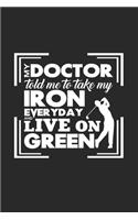 Doctor iron live on green: 6x9 Mini Golf - lined - ruled paper - notebook - notes