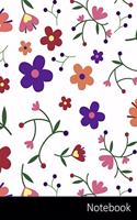 Notebook: Blumen, Muster, Frühling, Grün Notizbuch / Tagebuch / Schreibheft / Notizen - 6 x 9 Zoll (15,24 x 22,86 cm), 150 Seiten, glänzende Oberfläche.
