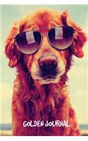 Golden Journal: 6 x 9 inch dog notebook, Golden Retriever, graph paper, 200 pages