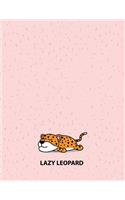 Lazy leopard: Lazy leopard on pink cover and Dot Graph Line Sketch pages, Extra large (8.5 x 11) inches, 110 pages, White paper, Sketch, Draw and Paint