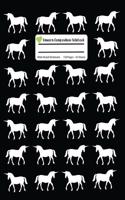 Unicorn Composition Notebook: Black Wide Ruled, Student Teachers School Kids, 100 Pages, 7.44x9.69, Writing Journal