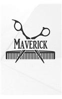 Maverick: Barber Hairdresser Personalized Name Notebook Journal Diary Sketchbook with 120 Lined Pages 6x9