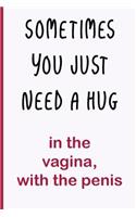 Sometimes You Just Need a Hug: Funny Dirty Blank Journal. Cocky bold novelty lined notebook for your loved ones. Daring and cheeky paper pad (better than a card) (13)