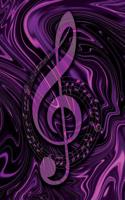 Music Songwriting Journal - Blank Sheet Music - Manuscript Paper for Songwriters and Musicians - Liquid Marble Series Purple Pink and Black