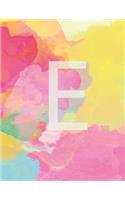 E: Monogram Initial Composition Wide Ruled Notebook