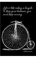 Life and a Bicycle (Simple Daily Planner with Habit Tracker): 6 x 9, Medium Ruled, Soft Cover