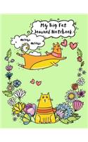 My Big Fat Journal Notebook For Cat Lovers Funny Flying Cartoon Cat 10: Jumbo Sized Ruled Notebook Journal - 300 Plus Lined and Numbered Pages With Index For Journaling, Writing, Planning and Doodling In Large 8.5 by 11 (45 Jumbo Lined Journal Series 3)
