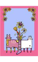 My Big Fat Bullet Journal for Cat Lovers Funny Cats Pattern in Socks with Flowers 1: Jumbo Sized Graph Design Bullet Notebook Journal - 300 Plus Numbered Pages with 300 Graph Style Grid Pages, 6 Index Pages and 2 Key Pages in Large 8