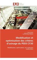 Mod�lisation Et Optimisation Des Crit�res D Usinage Du Peek Cf30