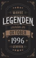 Wahre Legenden wurden im Oktober 1996 geboren: Vintage Geburtstag Notizbuch - individuelles Geschenk für Notizen, Zeichnungen und Erinnerungen - liniert mit 100 Seiten
