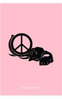 Elephant Journal: Lined Journal - Elephant Peace Symbol Cool Zoo Wildlife Animal Gift - Pink Ruled Diary, Prayer, Gratitude, Writing, Travel, Notebook For Men Women -