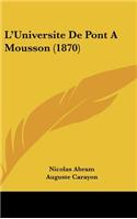 L'Universite De Pont A Mousson (1870)