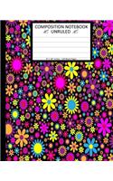 Unruled Composition Notebook 8" x 10". 120 Pages. Bright and Busy Floral Pattern: Unruled Composition Notebook 8" x 10". Blank Notebook. 120 Pages. Beautiful Bright and Busy Flowers Pattern, Pink, Purple