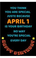 happy birthday April born: blank Lined Journal - diary record logbook- birthday gifts