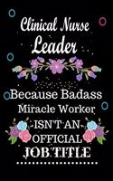 Clinical Nurse Leader Because Badass Miracle Worker Isn't an Official Job Title