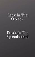 Lady In The Streets Freak In The Spreadsheets: Funny Notebooks for the Office-Sketchbook with Square Border Multiuse Drawing Sketching Doodles Notes