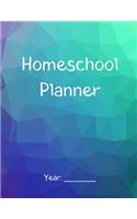 Homeschool Planner: Undated Weekly Lesson Planning - 2019-2020 Academic Year At A Glance Calendar With Attendance & Grade Registers (Blue, Green, Purple)