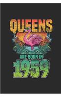 Queens Are Born In 1959: Dotted Bullet Journal (6 X 9 -120 Pages) for Birthday Gift Idea for Women