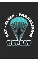 Eat sleep paragliding repeat: 6x9 Paragliding - grid - squared paper - notebook - notes