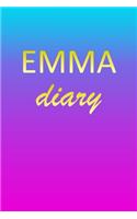 Emma: Journal Diary - Personalized First Name Personal Writing - Letter E Blue Purple Pink Gold Effect Cover - Daily Diaries for Journalists & Writers - J