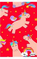 My Unicorn Journal - Journal Series Volume 3: 6 x 9 inches 150 pages (75 sheets) Lined Journal - Date line and 22 wide ruled lines for writing. Bright Red glossy cover with unicorns, birds and r(3 My Unicorn Journal - Journal)
