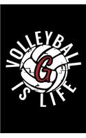 G Monogram Initial Volleyball Journal