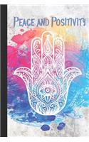 Peace and Positivity: Hamsa Blank Lined Notebook Journal for Spiritual Meditation