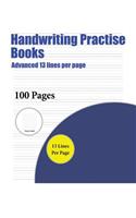 Handwriting Practise Books (Advanced 13 lines per page)
