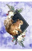 Squirrel Journal: Red Squirrel Floral Frame Journal, Diary - 120 Lined Pages, 6' X 9' Notebook