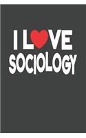 I Love Sociology: College Ruled Journal - Blank Lined Notebook