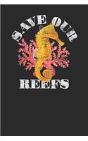 Save Our Reefs: Seahorses Notebook, Graph Paper (6 x 9 - 120 pages) Animal Themed Notebook for Daily Journal, Diary, and Gift