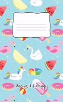 Unicorns & Flamingos: Composition Notebook 100 Page Wide Ruled Paper
