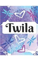 Twila: Personalized Name Journal with blank lined paper