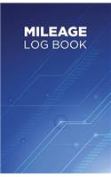 Mileage log book: Notebook and tracker: Keep a record of your vehicle miles for bookkeeping, business, expenses: blue and white cover