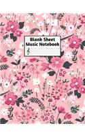 Blank Sheet Music Notebook: Easy Blank Staff Manuscript Book Large 8.5 X 11 Inches Musician Paper Wide 12 Staves Per Page for Piano, Flute, Violin, Guitar, Trumpet, Drums, Cell