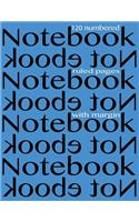 Notebook 120 numbered ruled pages with margin