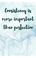 Consistency is More Important Than Perfection: Blank Lined Journal